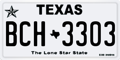 TX license plate BCH3303