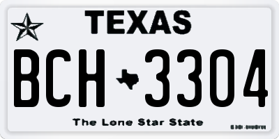TX license plate BCH3304