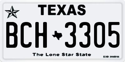 TX license plate BCH3305
