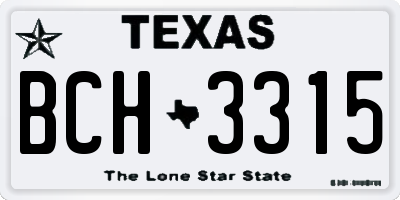 TX license plate BCH3315