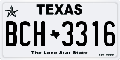 TX license plate BCH3316