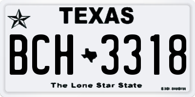 TX license plate BCH3318