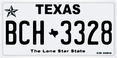 TX license plate BCH3328