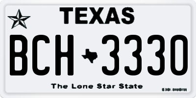 TX license plate BCH3330