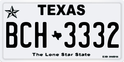 TX license plate BCH3332