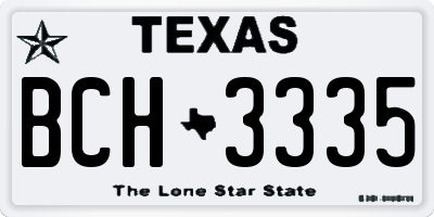 TX license plate BCH3335