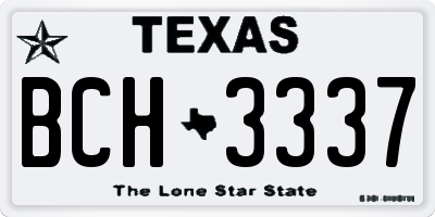 TX license plate BCH3337