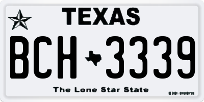 TX license plate BCH3339