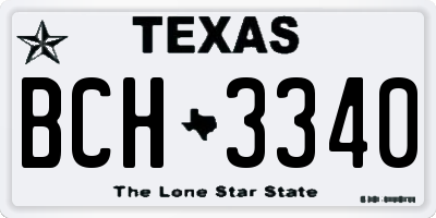 TX license plate BCH3340