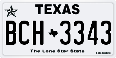 TX license plate BCH3343