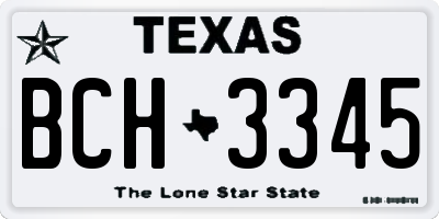 TX license plate BCH3345