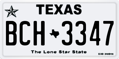 TX license plate BCH3347