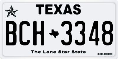 TX license plate BCH3348