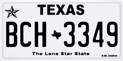 TX license plate BCH3349