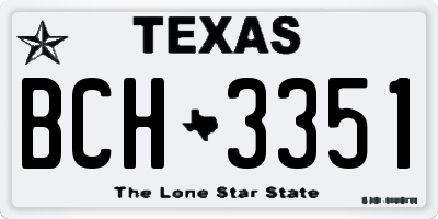 TX license plate BCH3351