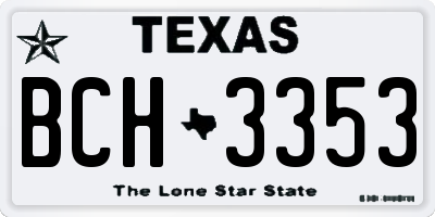 TX license plate BCH3353