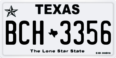 TX license plate BCH3356
