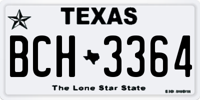 TX license plate BCH3364