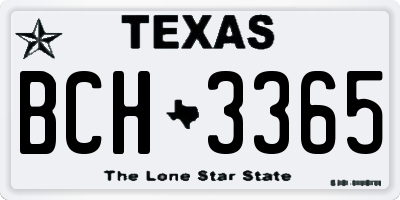 TX license plate BCH3365