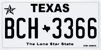 TX license plate BCH3366