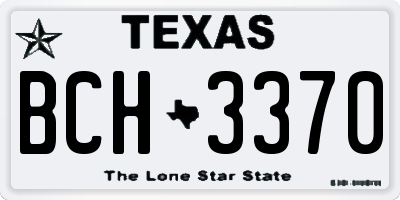 TX license plate BCH3370