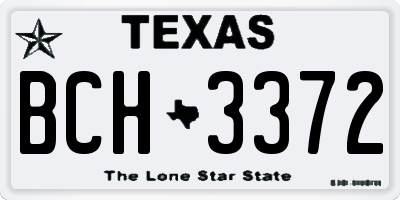 TX license plate BCH3372