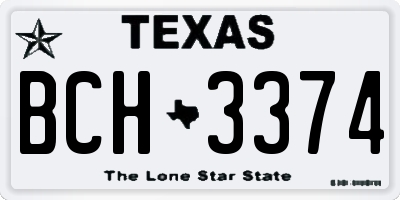 TX license plate BCH3374