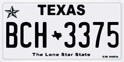 TX license plate BCH3375