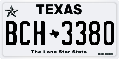 TX license plate BCH3380