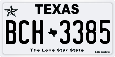 TX license plate BCH3385