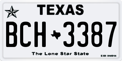 TX license plate BCH3387