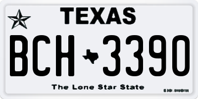 TX license plate BCH3390