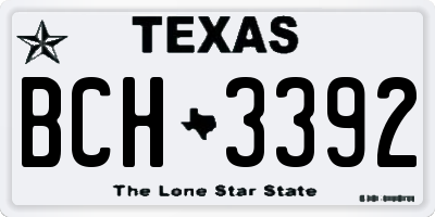 TX license plate BCH3392