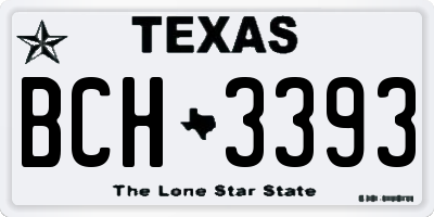 TX license plate BCH3393
