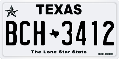 TX license plate BCH3412