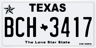 TX license plate BCH3417