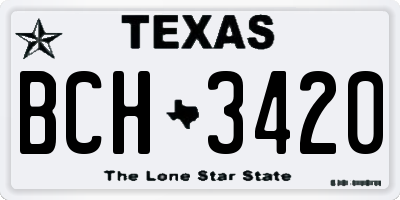 TX license plate BCH3420