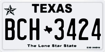 TX license plate BCH3424