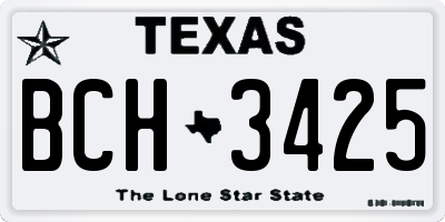 TX license plate BCH3425