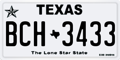 TX license plate BCH3433