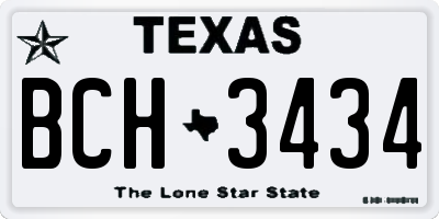 TX license plate BCH3434