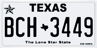 TX license plate BCH3449