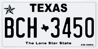 TX license plate BCH3450