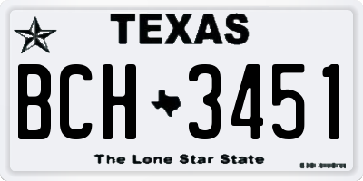 TX license plate BCH3451