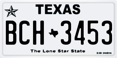 TX license plate BCH3453