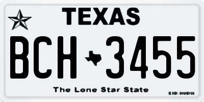 TX license plate BCH3455