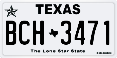 TX license plate BCH3471