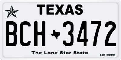 TX license plate BCH3472
