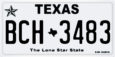 TX license plate BCH3483
