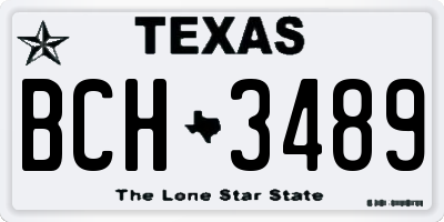 TX license plate BCH3489